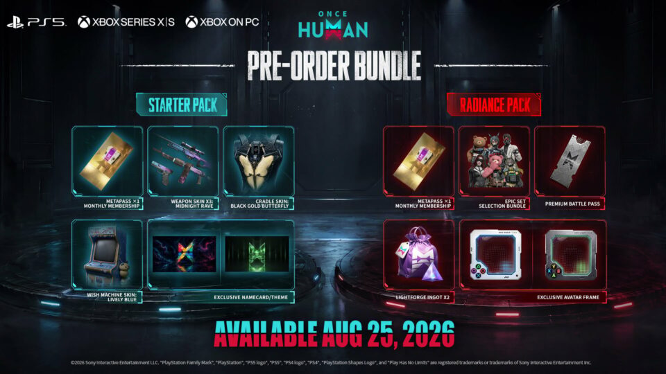 Once Human bande-annonce sortie PS5 Xbox Series 25 août 2026