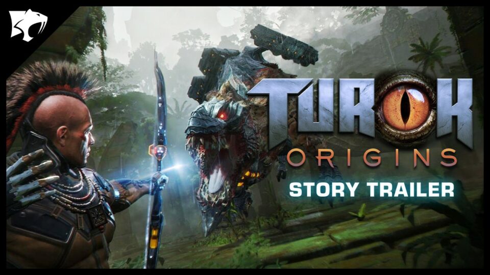 Turok: Origins – key art du jeu d'action Saber Interactive