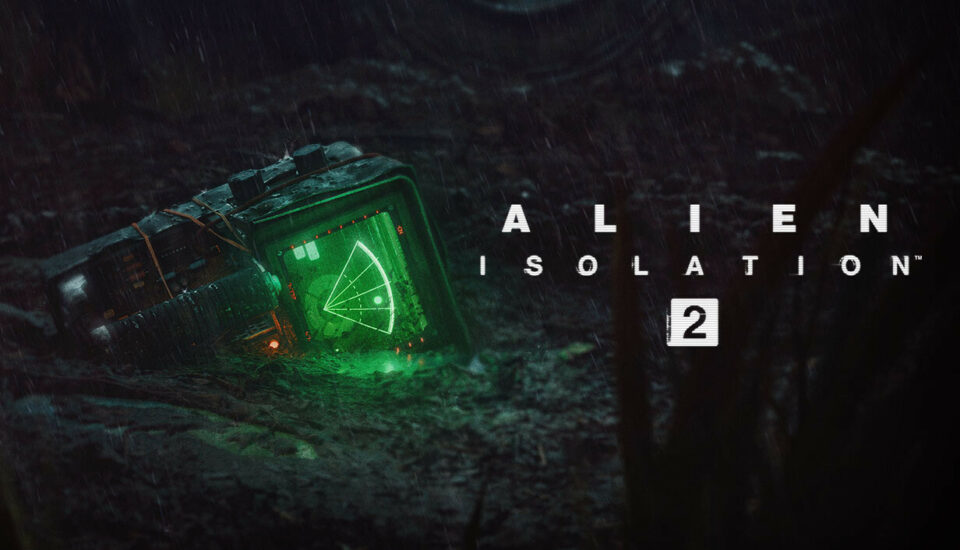Visuel officiel d’Alien: Isolation 2 avec le logo du jeu et un détecteur de mouvement dans la brume