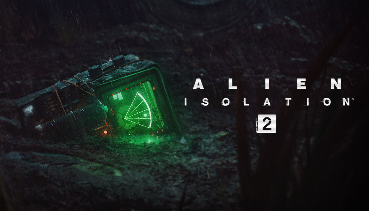 Visuel officiel d’Alien: Isolation 2 avec le logo du jeu et un détecteur de mouvement dans la brume