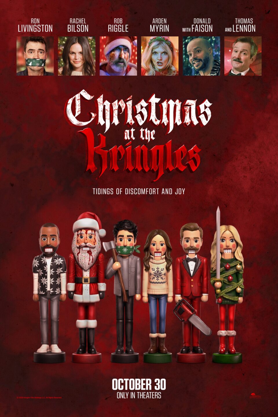 Affiche de Christmas at the Kringles avec les personnages transformés en casse-noisettes ensanglantés