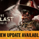 Illustration officielle de The Outlast Trials : le sergent Coyle, cigarette aux lèvres, avec le logo du jeu